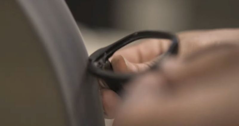 close up of finishing process of eyewear manufacturing- valenti exclusive   